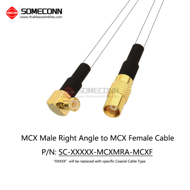 MCX Male Right Angle to MCX Female Cable
