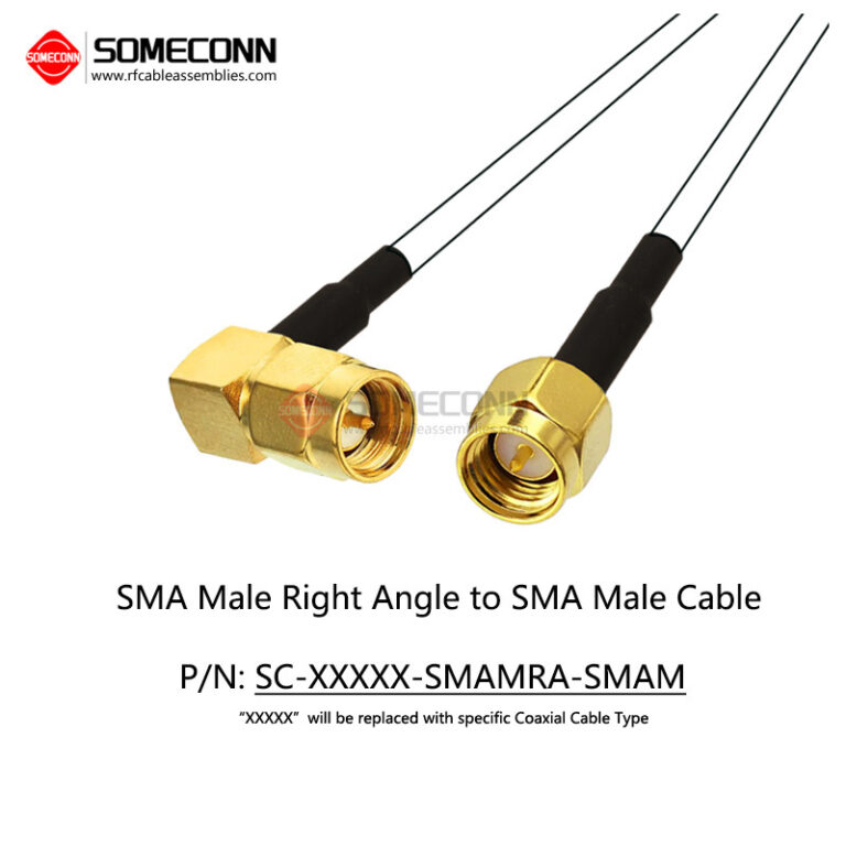SMA Male Right Angle to SMA Male Cable
