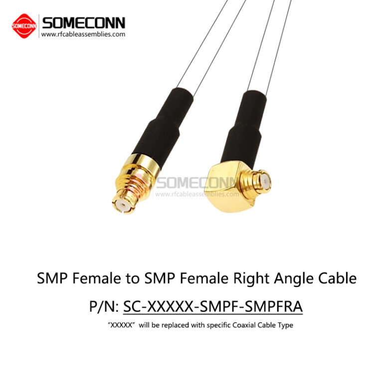 SMP Female to SMP Female Right Angle Cable